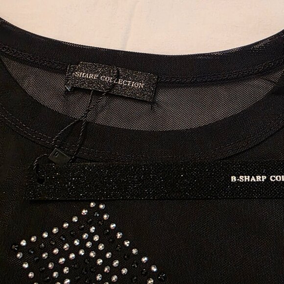 Women's sheer long sleeve crop-top blouse from the B Sharp Collection. Size S. - Picture 7 of 8